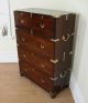 Antique Colonial Military Campaign Rosewood Chest Of Drawers Cupboard (c.  1860) 1800-1899 photo 2