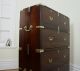 Antique Colonial Military Campaign Rosewood Chest Of Drawers Cupboard (c.  1860) 1800-1899 photo 3