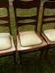Gorgeous Set Of 4 Antique Quartersawn Oak Chairs 1900-1950 photo 1