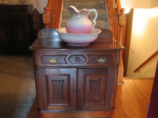 Antique Walnut Washstand - Late 19th Century,  Replaced Top,  Pickup Northern Va photo