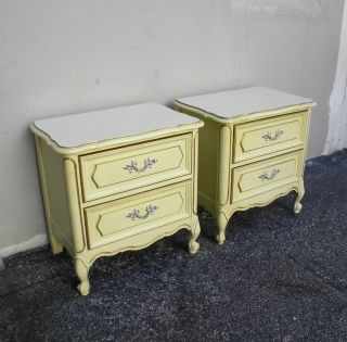 Pair Of Antique French Painted End / Night Tables 1204 & 1229 photo
