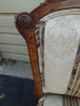 51075 Pair Antique Eastlake Victorian Carved Walnut Parlor Side Chairs 1800-1899 photo 3