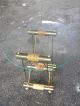 Mid Century Glass Top Side Table Post-1950 photo 1