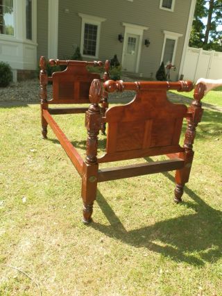Gorgeous Ornately Carved Antique Victorian Single/twin Four Poster Bed photo