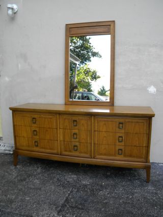 Mid - Century Dresser With Mirror By Dixie 1846 photo