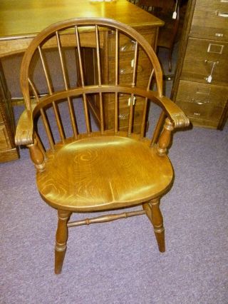 Antique Oak Windsor Armchair Quartersawn Oak Chair Made In Usaq photo
