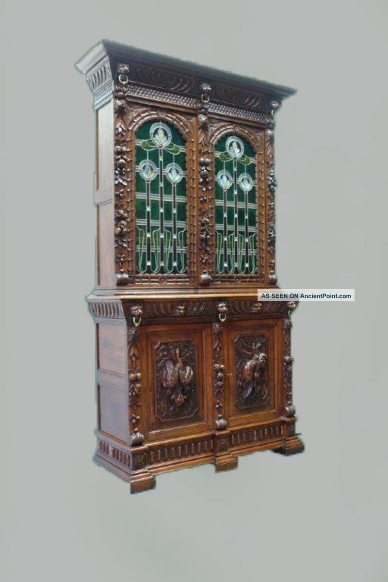Special French Hunt Cabinet Oak 19th Century 1800-1899 photo