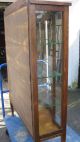 Antique Wooden Curio China Cabinet Curved Glass 1800-1899 photo 1