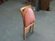 Antique Wood And Leather Folding Table With 4 Chairs Set - Rare 1900-1950 photo 10