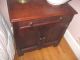 Antique Ash Washstand - 1 D.  T.  Drawer - 2 Tombstone Doors 1800-1899 photo 1
