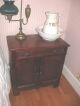 Antique Ash Washstand - 1 D.  T.  Drawer - 2 Tombstone Doors 1800-1899 photo 4