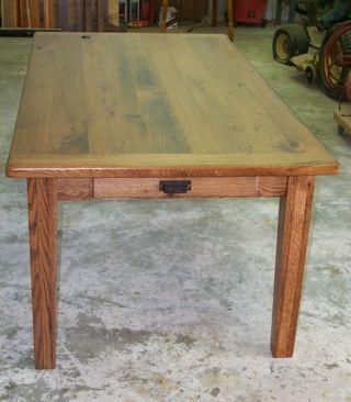 Rustic Antique Oak Harvest Table photo