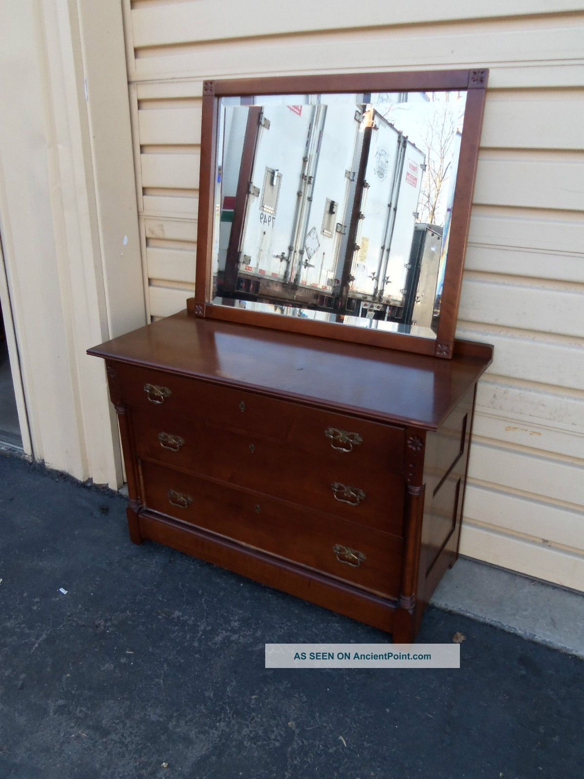 49850 Antique Eastlake Victorian Dresser With Beveled Mirror 1900-1950 photo