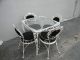 Mid - Century Hollywood Regency Glass - Top Dinette Table And 4 Chairs 2481 Post-1950 photo 1