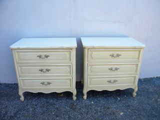Pair Of Large French Painted End Tables / Side Tables 2751 photo