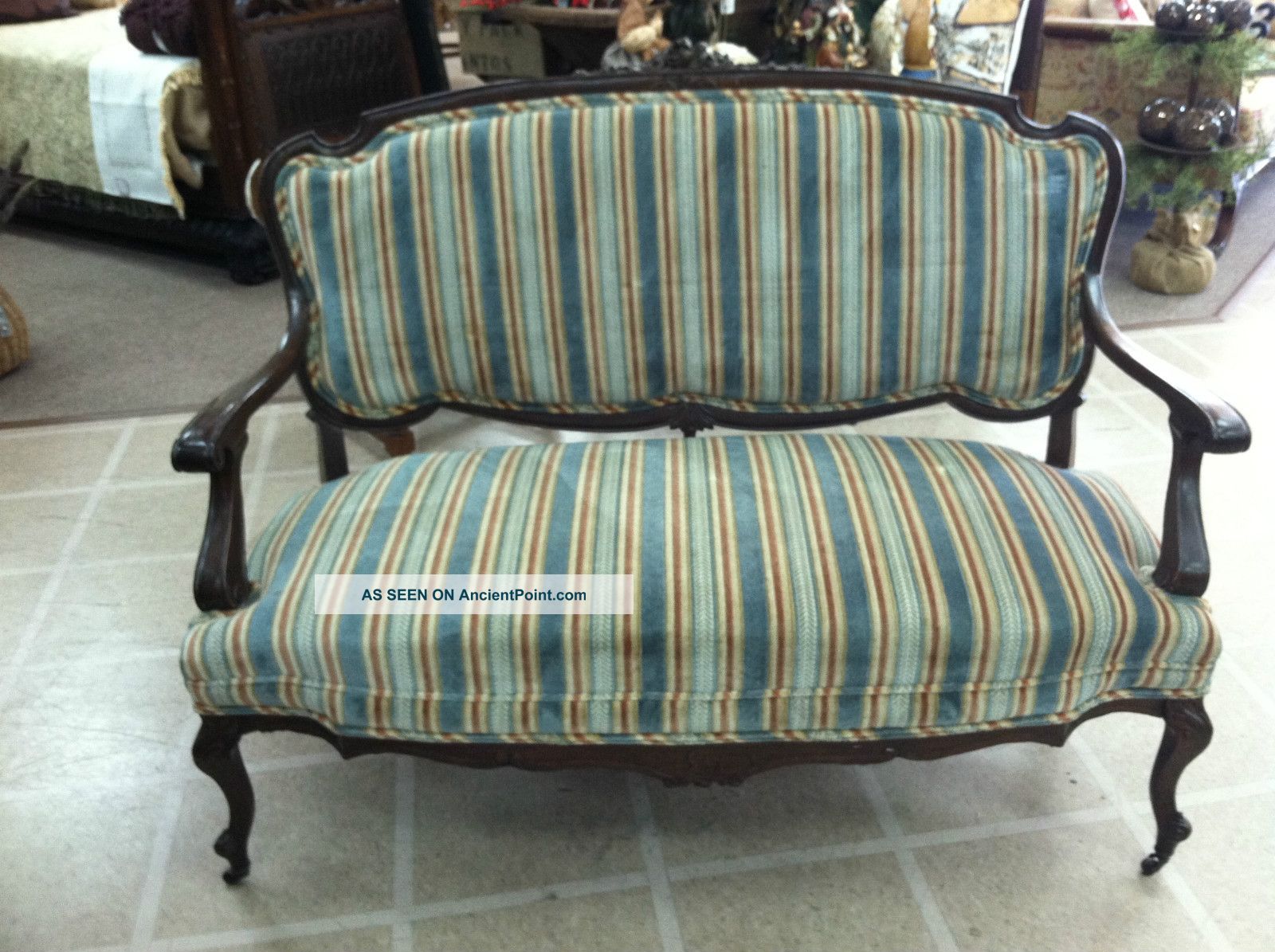 Gorgeous Antique Mahogany French Settee Circa 19th Century 1800-1899 photo