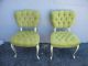 Pair Of French Painted Tufted Side By Side Chairs 2752 Post-1950 photo 1