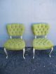 Pair Of French Painted Tufted Side By Side Chairs 2752 Post-1950 photo 2