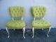 Pair Of French Painted Tufted Side By Side Chairs 2752 Post-1950 photo 3