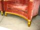 Pair Beverly Hills Designer Lounging Arm Chairs French Gold Gilt Velvet Fabric Post-1950 photo 10