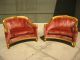 Pair Beverly Hills Designer Lounging Arm Chairs French Gold Gilt Velvet Fabric Post-1950 photo 1