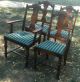 4 Vintage Victorian Oak Upholstered Dining Room Chairs - To Restore 1900-1950 photo 1