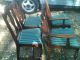 4 Vintage Victorian Oak Upholstered Dining Room Chairs - To Restore 1900-1950 photo 2