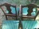 4 Vintage Victorian Oak Upholstered Dining Room Chairs - To Restore 1900-1950 photo 6