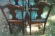 4 Vintage Victorian Oak Upholstered Dining Room Chairs - To Restore 1900-1950 photo 7
