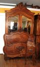 Gorgeous French Antique Walnut Louis Xv Full Size Bed,  Armoire,  & Nightstand 1800-1899 photo 1