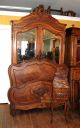 Gorgeous French Antique Walnut Louis Xv Full Size Bed,  Armoire,  & Nightstand 1800-1899 photo 2