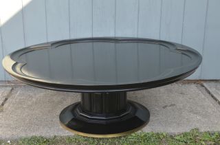 Widdicomb Coffee Cocktail Table James Mont Hollywood Regency Style Black Brass photo