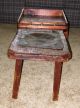 19th Century All Wood Hand Made Cobbler ' S Bench.  Leather Seat; W/ Tool Drawer 1800-1899 photo 3