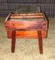 19th Century All Wood Hand Made Cobbler ' S Bench.  Leather Seat; W/ Tool Drawer 1800-1899 photo 4