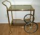 Mid Century Hollywood Regency Brass And Glass Bar Or Tea Serving Cart Post-1950 photo 1