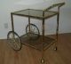 Mid Century Hollywood Regency Brass And Glass Bar Or Tea Serving Cart Post-1950 photo 4