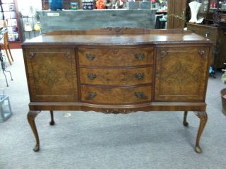 Burled Walnut Sideboard/buffet (english) Circa 1920 photo