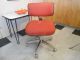 1970 ' S Cole Orange Fabric Desk Office Chair Mid Century Retro Modern Chrome 1900-1950 photo 3