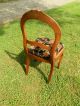 Gorgeous Antique Carved Balloon Back Chair W/glowing Natural Patina 1800-1899 photo 2