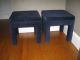 Pair Mid Century Modern Hollywood Regency Upholstered Stools Benches Ottomans Post-1950 photo 2