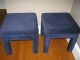 Pair Mid Century Modern Hollywood Regency Upholstered Stools Benches Ottomans Post-1950 photo 4