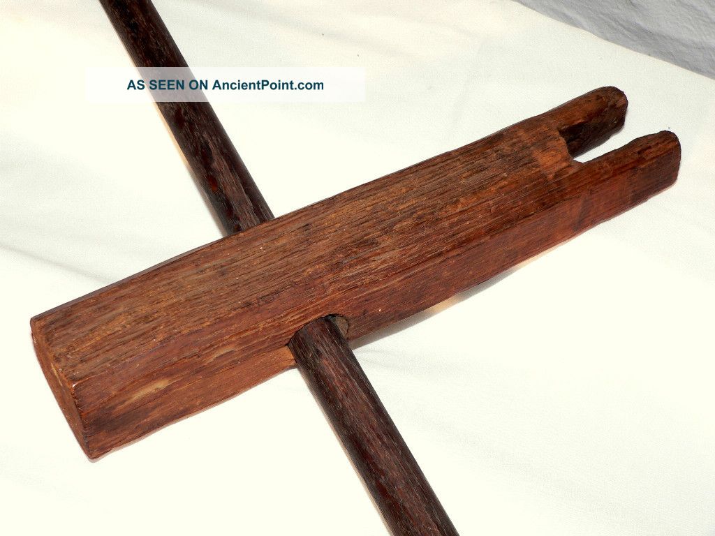 Rare 19th Century Early Bed Rope Tightener,  Oak,  T Handle.  12” 1800-1899 photo