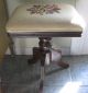Victorian Vanity Piano Organ Stool Bench Needlepoint Petitpoint Fruit Seat Cover 1800-1899 photo 1