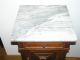 Antique Oak Wood Hand Carved Night Table With Marble Top. 1900-1950 photo 2