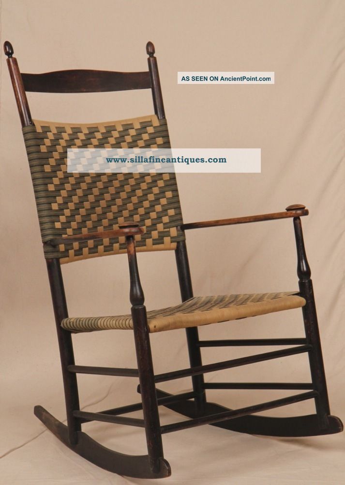 Antique Shaker Mushroom Cap 7 Rocker Arm Chair C.  Late 19th - Early 20th Century 1800-1899 photo