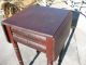 Antique 2 Drawer Primitive Sheraton Side Table Night Stand 1840 ' S Drop Leaf $239 1800-1899 photo 1