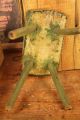 Circa 1840 ' S Hand Carved Wooden Milk Stool With Green Paint Other photo 5