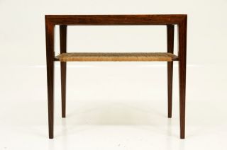 Rosewood Caned Side Table By Haslev photo