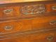 Antique Burled Circassian Walnut Bookcase Secretary Circa 1930 3 Drawers Carved 1900-1950 photo 1