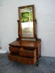 Early 1900 ' S Empire Flame Walnut Vanity Desk With Mirror 2478 1900-1950 photo 3